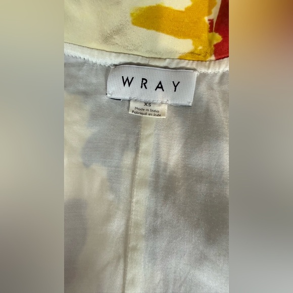 WRAY Multi color 100% Silk Expressionist wrap Dress size XS - Picture 11 of 15
